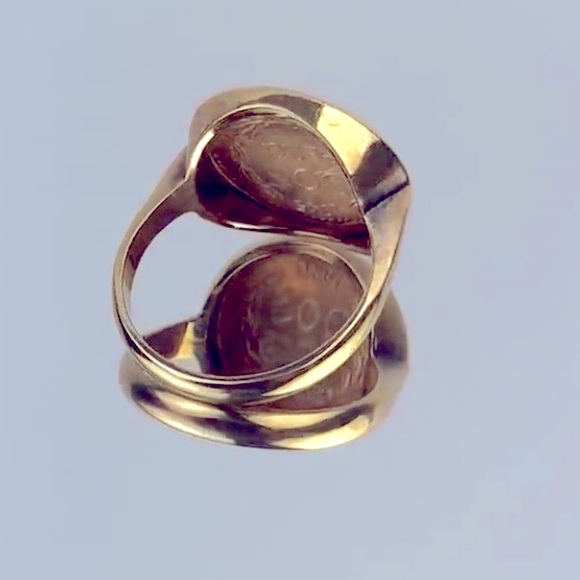 22K 1945 DOS PESOS COIN RING MOUNTED ON SOLID 14K SETTING! THIS IS A FLASH SALE! - Picture 11 of 16